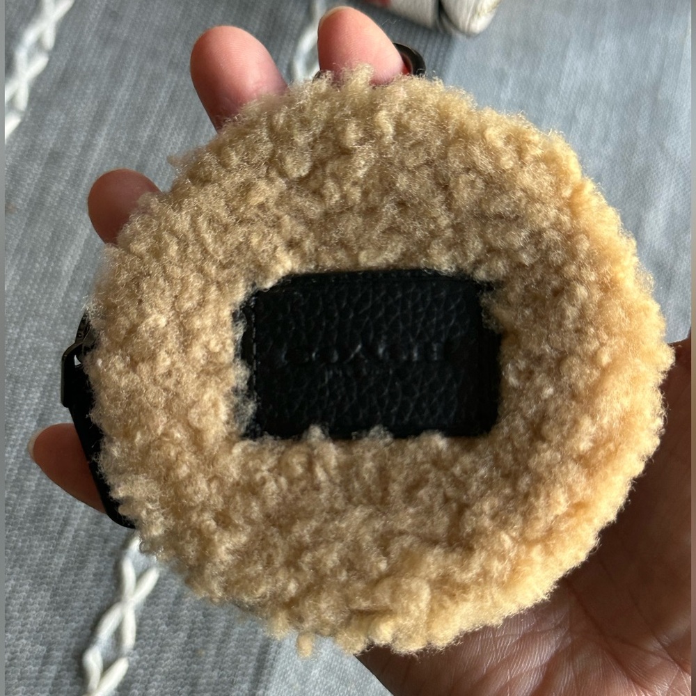 Coach Round Shearling Coin Case
